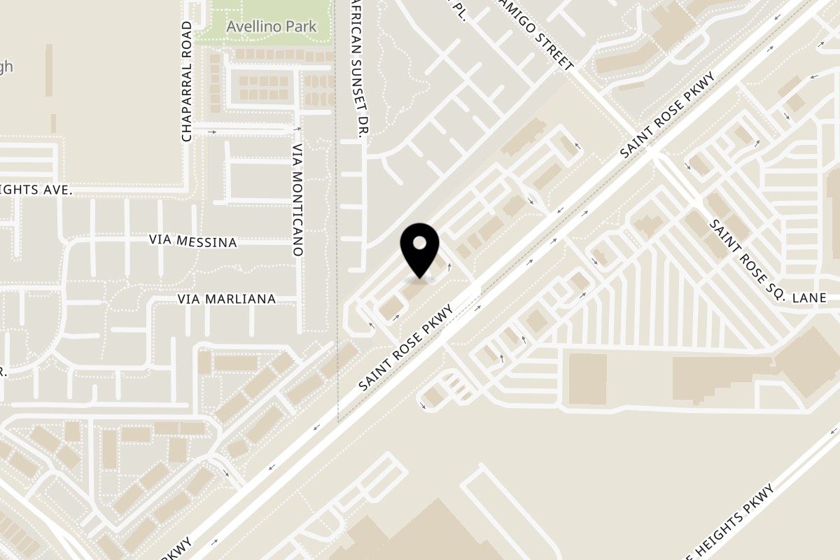 Map showing the location of Let's Get Pho on 3572 St Rose Pkwy Suite 105 in Henderson